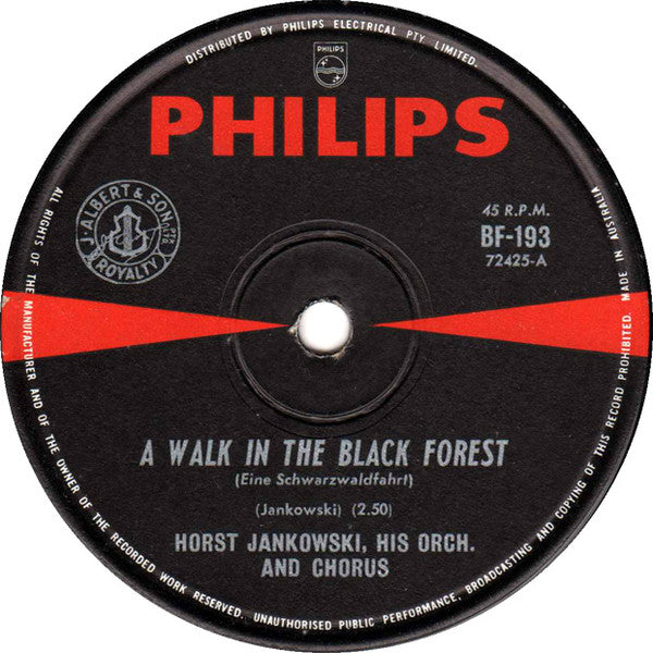 The Horst Jankowski Orchestra : A Walk In The Black Forest (7", Single, RE, RP)
