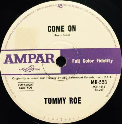Tommy Roe : Come On (7", Single)