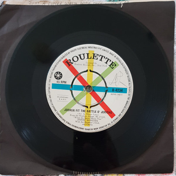 Jimmie Rodgers (2) With Joe Reisman And His Orchestra And Chorus : Joshua Fit The Battle O' Jericho (7", Single)