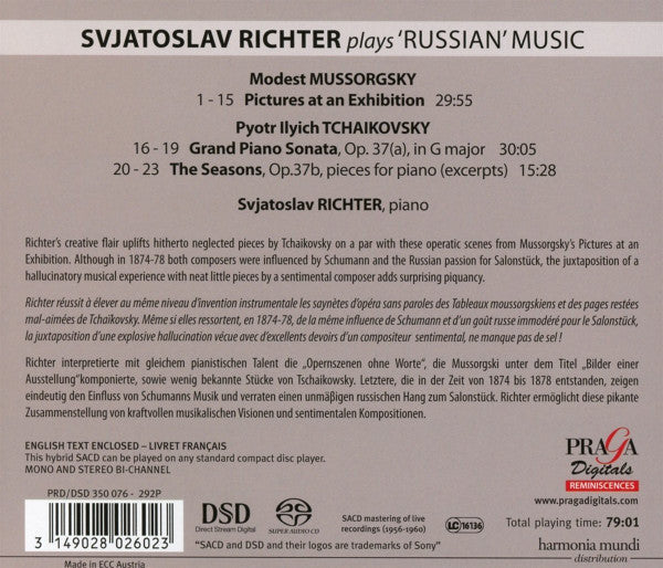 Sviatoslav Richter, Modest Mussorgsky | Pyotr Ilyich Tchaikovsky : Svjatoslav Richter Plays 'Russian' Music (SACD, Hybrid, Comp, Mono, Club, Ltd, RM)