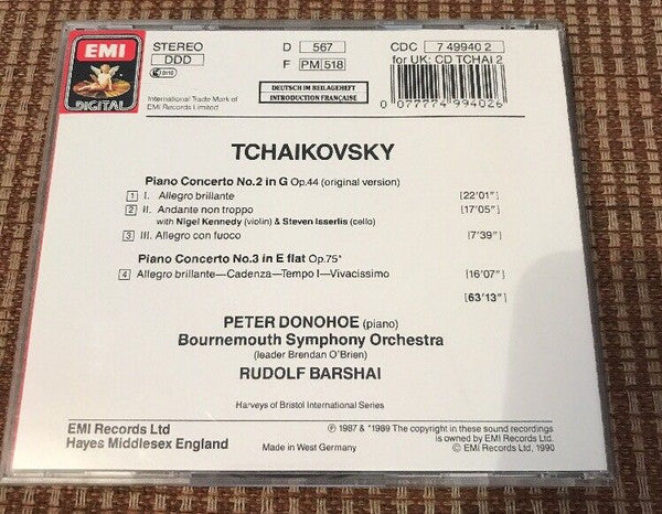 Pyotr Ilyich Tchaikovsky *, Peter Donohoe, Steven Isserlis, Nigel Kennedy : Piano Concerto 2 & 3 (CD, Comp, RE)