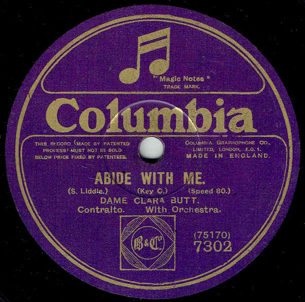 Clara Butt : Abide With Me / God Shall Wipe Away All Tears (Shellac, 12", 80 RPM)