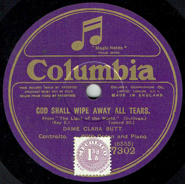 Clara Butt : Abide With Me / God Shall Wipe Away All Tears (Shellac, 12", 80 RPM)