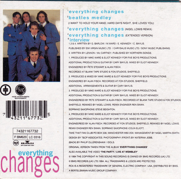 Take That : Everything Changes (CD, Single)