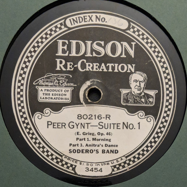 Sodero's Band : Peer Gynt - Suite No. 1 (Edison Disc, RP, Pap)