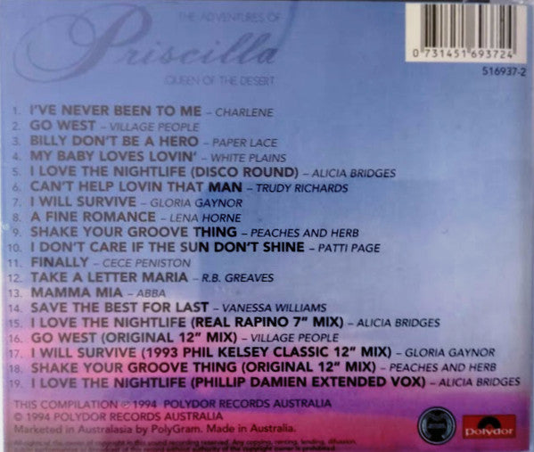 Various : The Adventures Of Priscilla: Queen Of The Desert (Songs From The Motion Picture) (CD, Comp)