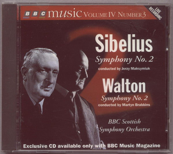 Jean Sibelius, Jerzy Maksymiuk / Sir William Walton, Martyn Brabbins, BBC Scottish Symphony Orchestra : Symphony No. 2 / Symphony No. 2 (CD, Album)