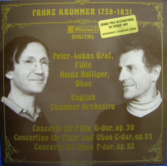 Franz Krommer*, Peter-Lukas Graf, Heinz Holliger, English Chamber Orchestra : Concerto Für Flöte G-Dur, Op. 30 / Concertino Für Flöte Und Oboe C-Dur, Op. 65 / Concerto Für Oboe F-Dur, Op. 52 (LP)