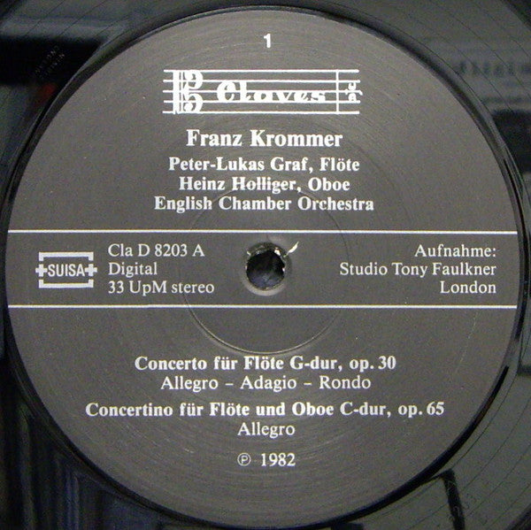 Franz Krommer*, Peter-Lukas Graf, Heinz Holliger, English Chamber Orchestra : Concerto Für Flöte G-Dur, Op. 30 / Concertino Für Flöte Und Oboe C-Dur, Op. 65 / Concerto Für Oboe F-Dur, Op. 52 (LP)