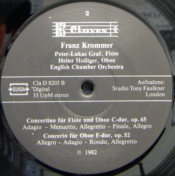 Franz Krommer*, Peter-Lukas Graf, Heinz Holliger, English Chamber Orchestra : Concerto Für Flöte G-Dur, Op. 30 / Concertino Für Flöte Und Oboe C-Dur, Op. 65 / Concerto Für Oboe F-Dur, Op. 52 (LP)