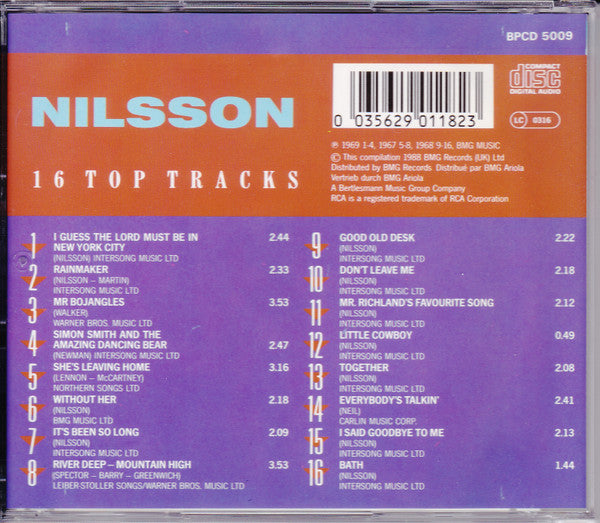 Nilsson* : 16 Top Tracks From Nilsson (CD, Comp)
