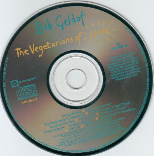Bob Geldof : The Vegetarians Of Love (CD, Album)