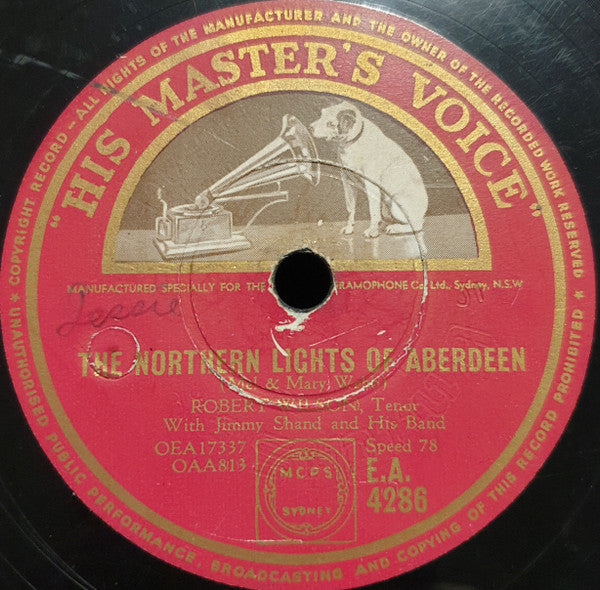 Robert Wilson (3), Jimmy Shand And His Band : The Dashing White Sergeant / The Northern Lights Of Aberdeen (Shellac, 10")