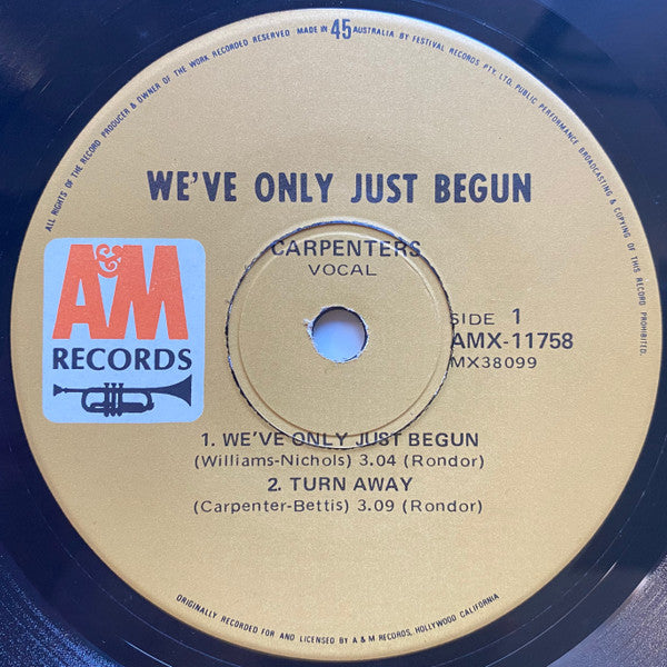 Carpenters : We've Only Just Begun (7", EP)