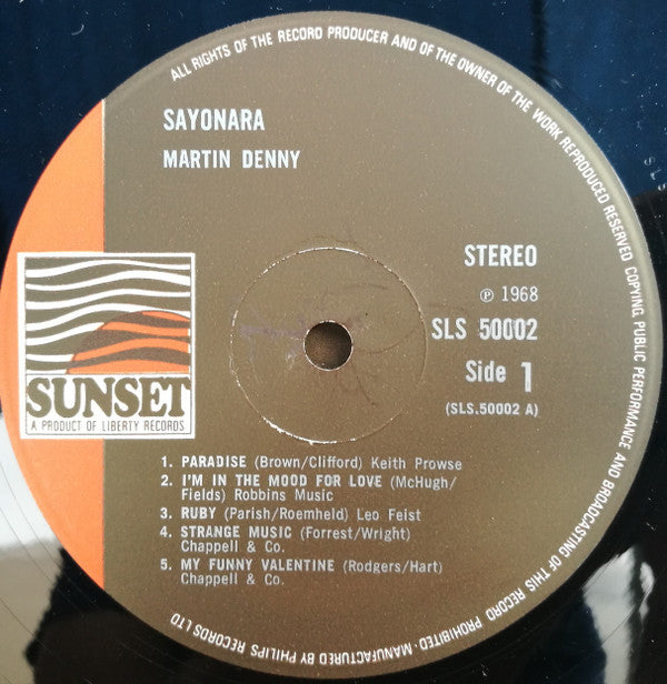 Martin Denny : Sayonara (LP, Comp)