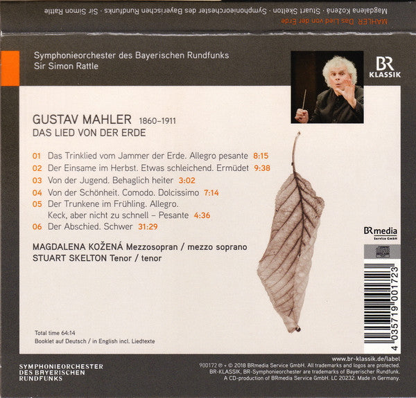 Mahler*, Magdalena Kožená, Stuart Skelton, Symphonieorchester Des Bayerischen Rundfunks*, Sir Simon Rattle : Das Lied Von Der Erde (CD)