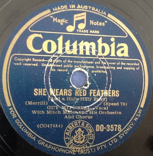 Guy Mitchell : She Wears Red Feathers / Pretty Little Black-Eyed Susie (Shellac, 10")