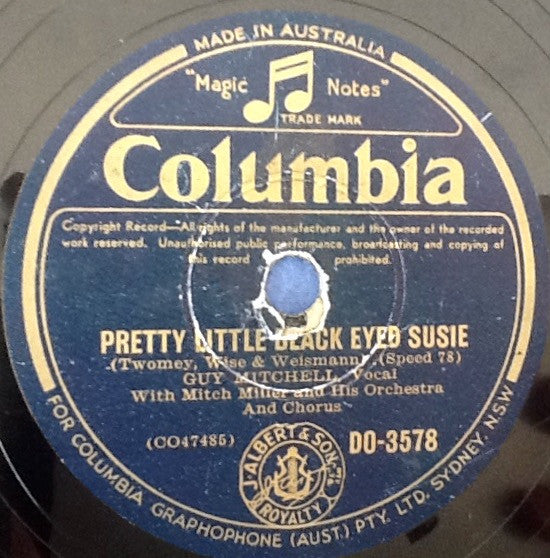 Guy Mitchell : She Wears Red Feathers / Pretty Little Black-Eyed Susie (Shellac, 10")