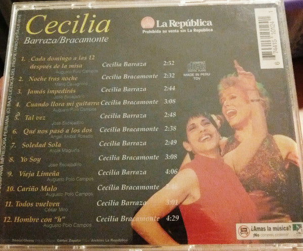 Cecilia Barraza, Cecilia Bracamonte : Las Cecilias  (CD, Album, Comp)