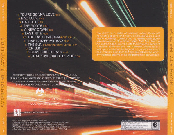 Sacred Spirit Featuring Eric-Jan Harmsen : Volume 8: Jazzy Chill Out (CD)