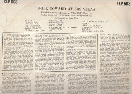 Noel Coward* : Noel Coward At Las Vegas (LP, Album)