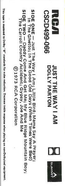Dolly Parton : Just The Way I Am (Cass, Comp, RE)