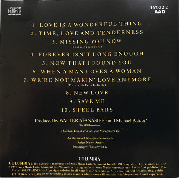 Michael Bolton : Time, Love & Tenderness (CD, Album)