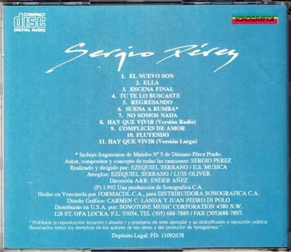 Sergio Pérez (4) : Hay Que Vivir (CD, Album)
