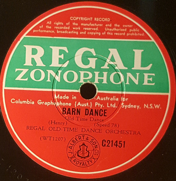 Regal Old-Time Dance Orchestra : Barn Dance / Little Toy Soldier (Shellac, 10")