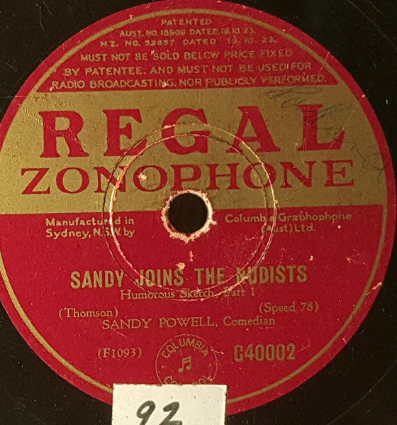Sandy Powell : Sandy Joins The Nudists (Shellac, 10", RP)