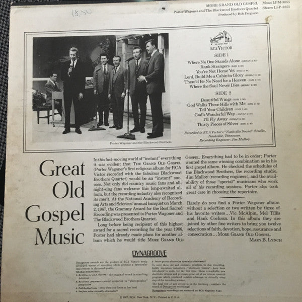 Porter Wagoner, The Blackwood Brothers Quartet : More Grand Old Gospel (LP, Album, RE)