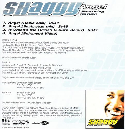 Shaggy Featuring Rayvon : Angel (CD, Maxi, Enh)