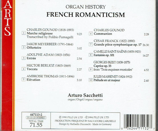 Arturo Sacchetti : French Romanticism (CD, Album, RE)