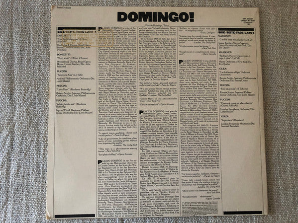Placido Domingo : Domingo! (LP, Comp, Promo)