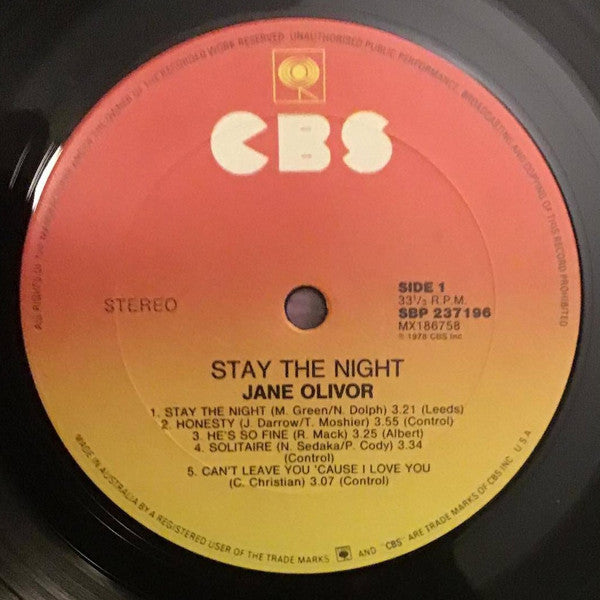 Jane Olivor : First Night / Stay The Night (2xLP, Comp, Gat)