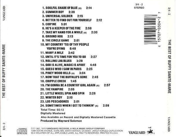 Buffy Sainte-Marie : The Best Of Buffy Sainte-Marie (CD, Comp, RE)