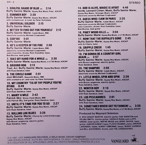 Buffy Sainte-Marie : The Best Of Buffy Sainte-Marie (CD, Comp, RE)