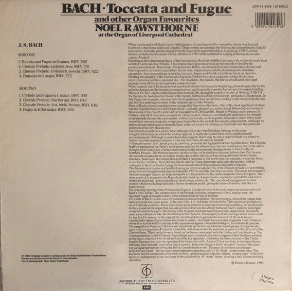 Noel Rawsthorne : Bach - Toccata and Fugue and Other Organ Favorites (LP)