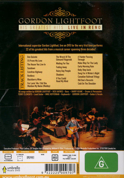 Gordon Lightfoot : Gordon Lightfoot - His Greatest Hits Live In Reno (DVD-V, Multichannel, PAL)