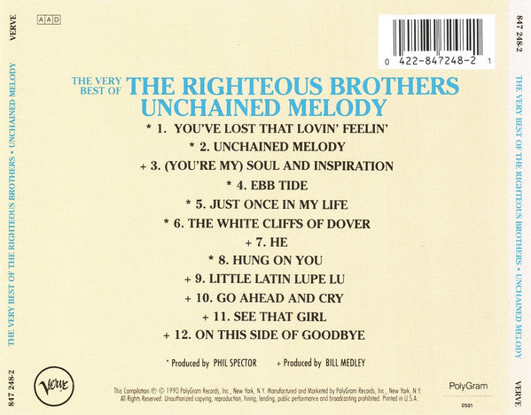 The Righteous Brothers : Unchained Melody - The Very Best Of (CD, Comp)