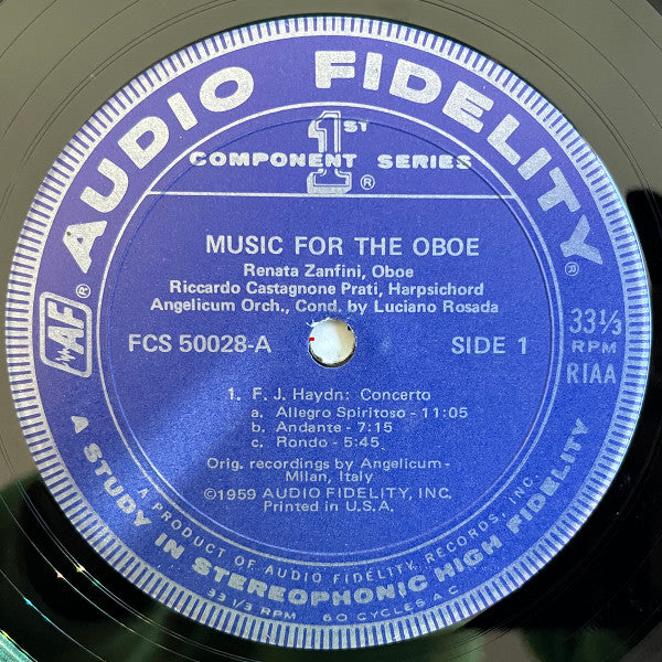 Luciano Rosada, Angelicum Orchestra*, F.J. Haydn*, T. Albinoni*, G.F. Handel*, R. Schumann*, Renata Zanfini, Riccardo Castagnone : Music For The Oboe (LP)