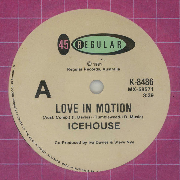 Icehouse : Love In Motion (7", Single)