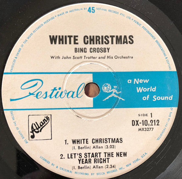 Bing Crosby : White Christmas (7", EP, Mono)