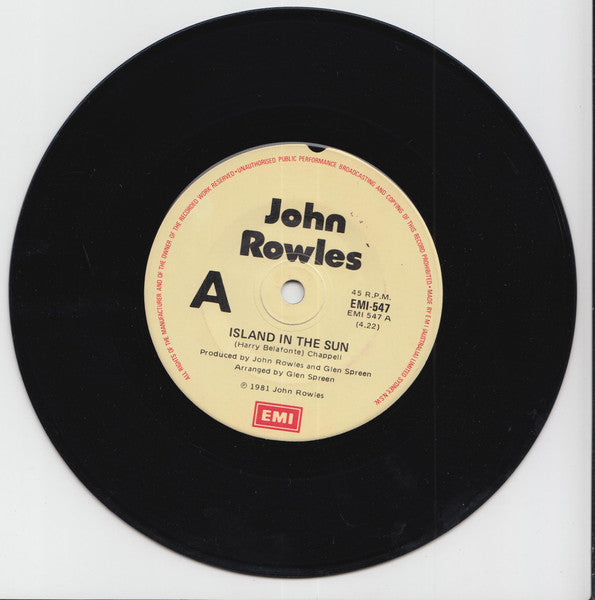 John Rowles : Island In The Sun (7")