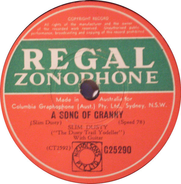 Slim Dusty : Stay Away From Me / A Song Of Granny (Shellac, 10")