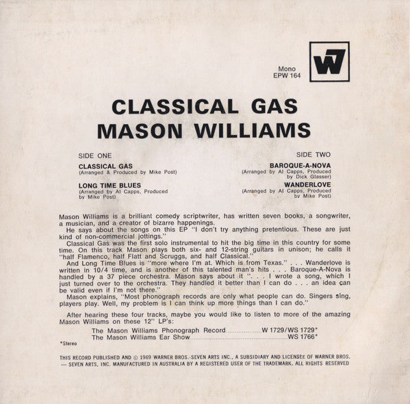 Mason Williams : Classical Gas (7", EP)