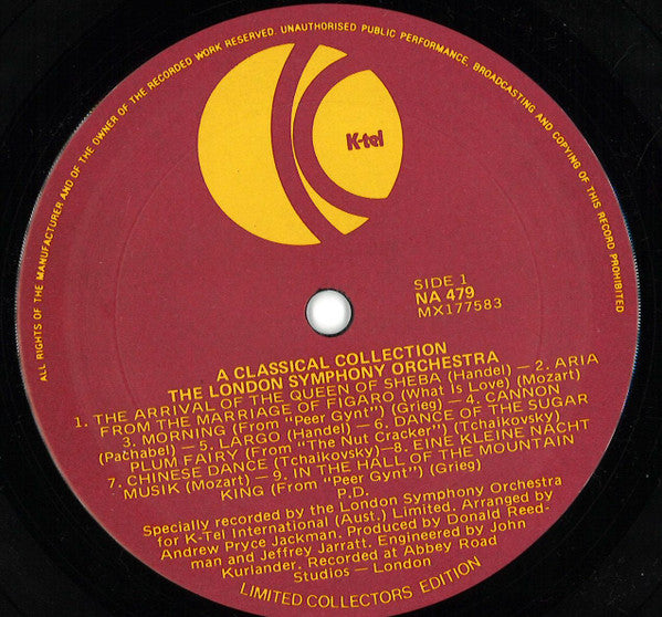 The London Symphony Orchestra* : A  Classical Collection - The Music Of The World's Most Famous Composers (LP)