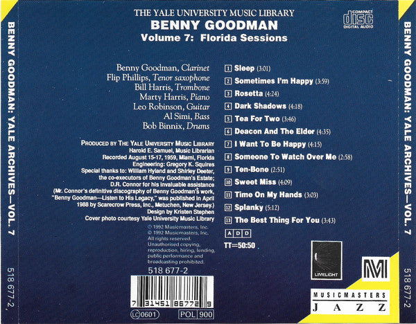 Benny Goodman : Florida Sessions (CD)