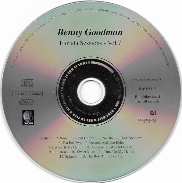 Benny Goodman : Florida Sessions (CD)
