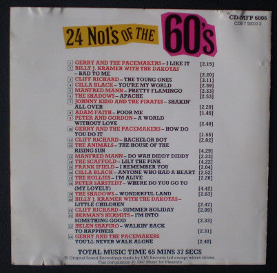Various : 24 No 1's Of The 60's (CD, Comp, Mono)